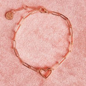 Pura Vida Open Heart Paperclip Chain Bracelet